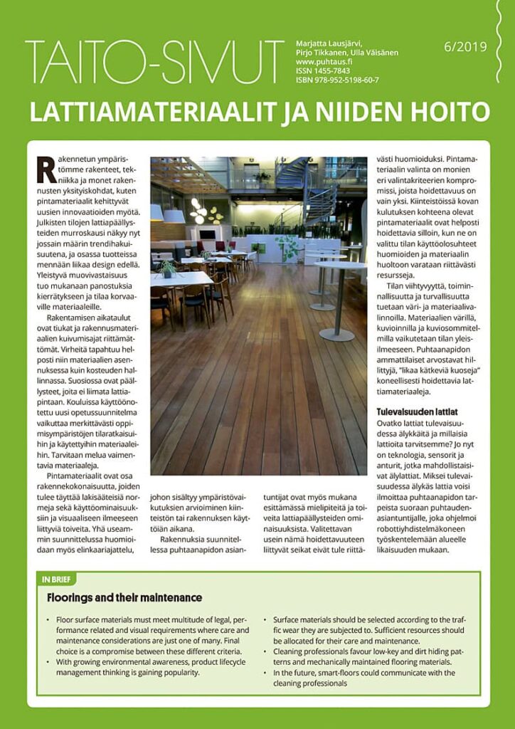 Taito-sivut - Lattiamateriaalit