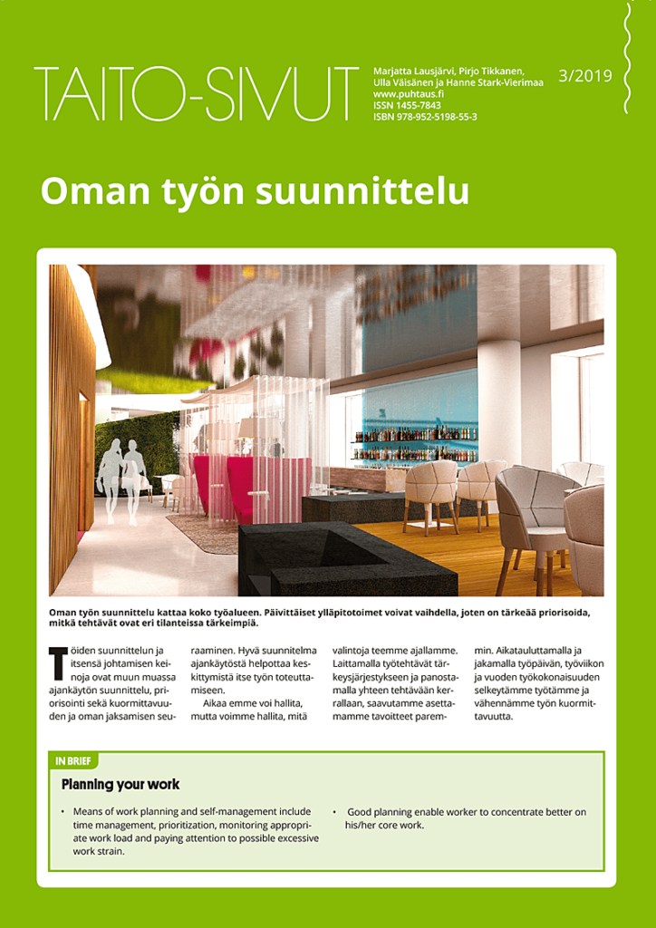 Taito-sivut - Oman työn suunnittelu