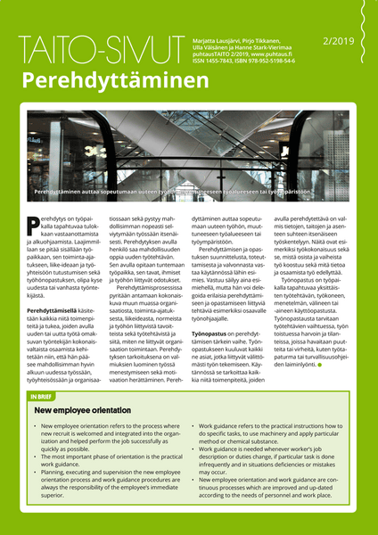 Taito-sivut - Perehdyttäminen